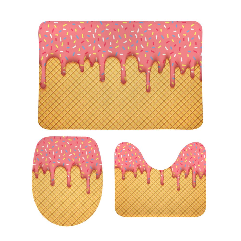 Tapis de bain en U antidérapant et absorbant au motif dessert Ruchen