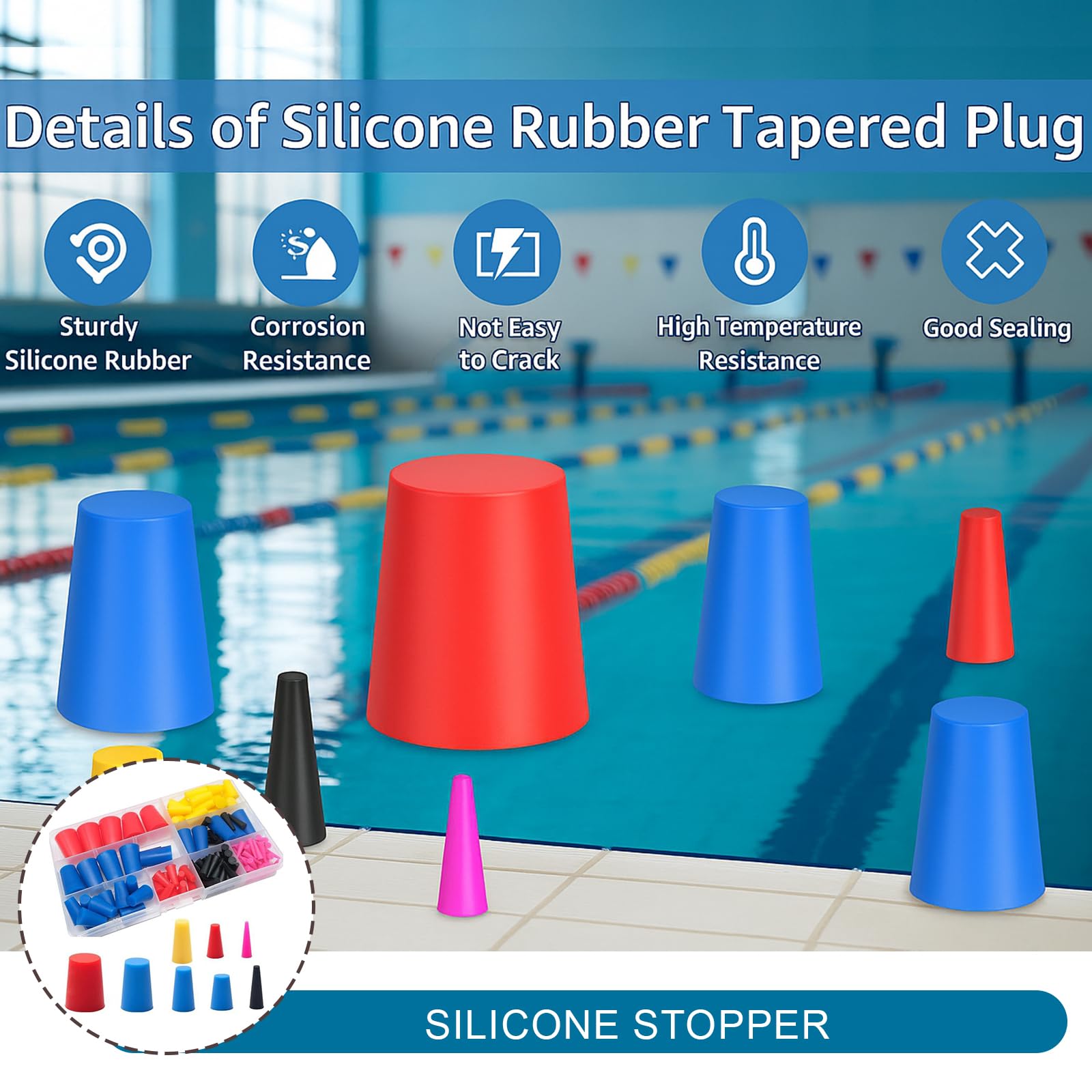 Rubber Bungs For Holes, 150pcs Multi-Size Rubber Stoppers, Silicone Grommets Plugs For Holes, High-Temperature Resistant Bung, Ideal For Labs, Factories, And Industrial Use - View #9