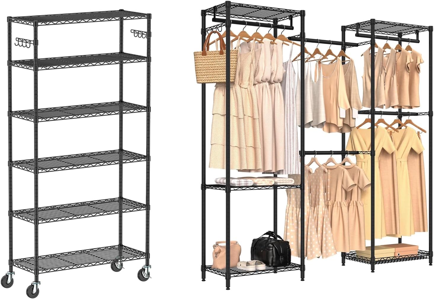 6 Tier Storage Shelves Adjustable Metal Storage Shelving