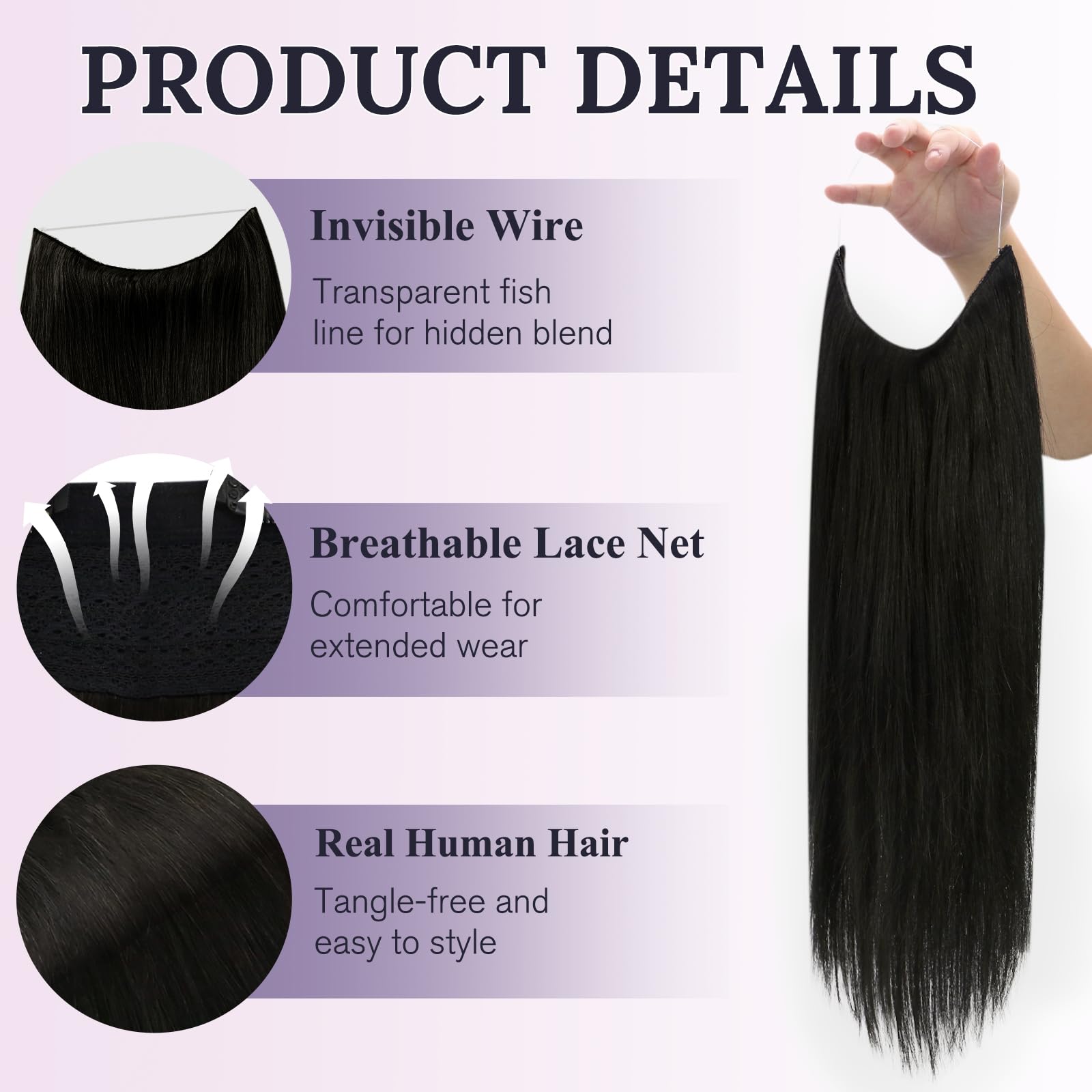 - Fish line band halo hair extension 22” fish line band halo hair extension. | Mercari main image 3