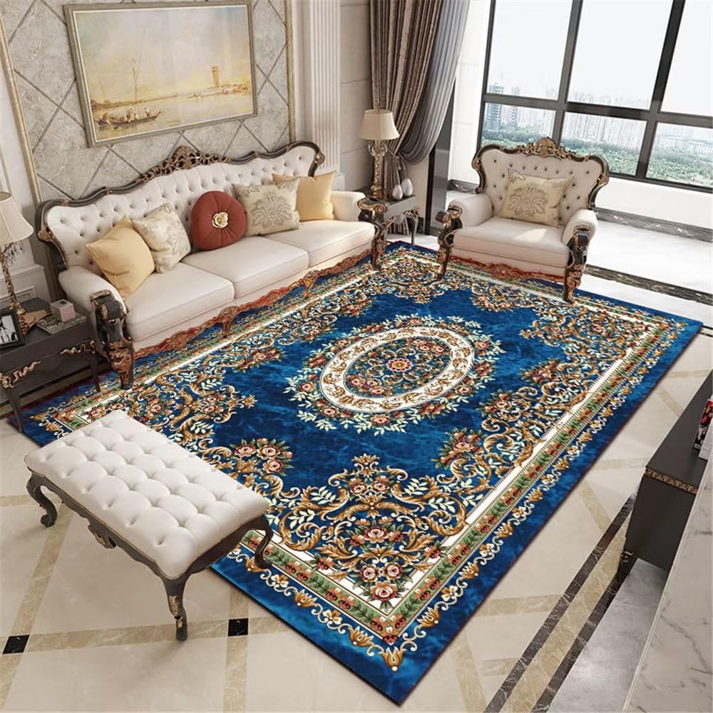 Tapis de prière style ethnique grand bureau salon chambre coucher bleu