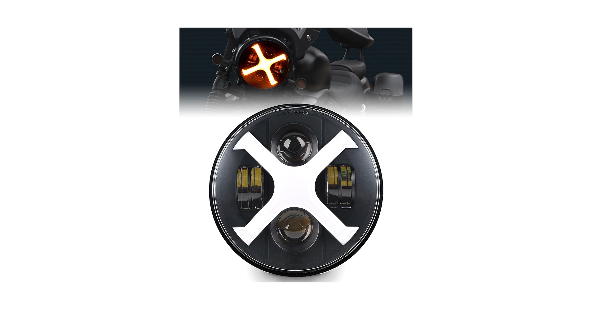 Amazon.com: HENGTUAOTO 7 inch X Style Motorcycle Headlight