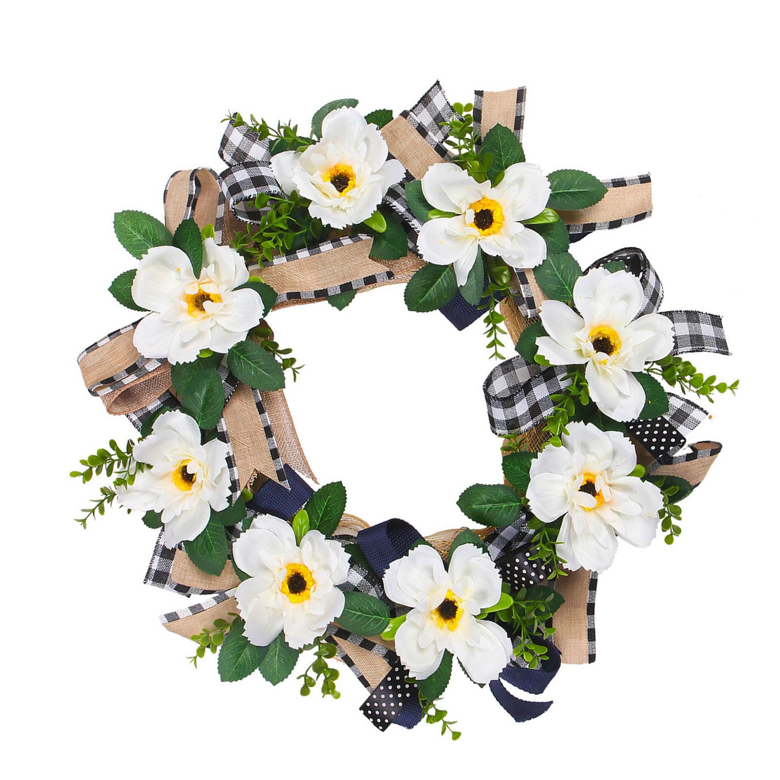 Couronne de fleurs artificielles déco murale festival Thanksgiving 50 cm