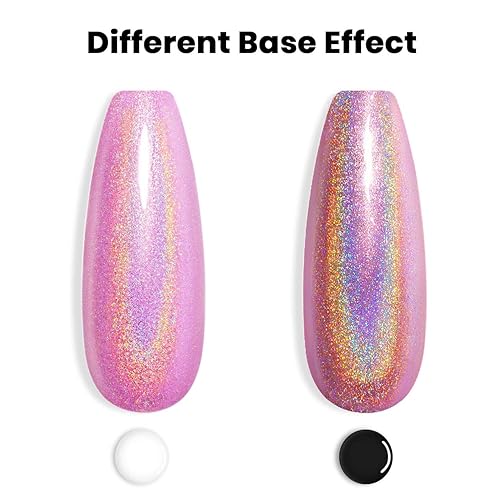 Miniatura 3 de RARJSM Esmalte de uñas holográfico con brillantina, hermoso brillante, 1 unidad de 0.3 onzas líquidas, esmalte de uñas de gel Mavue, secado
