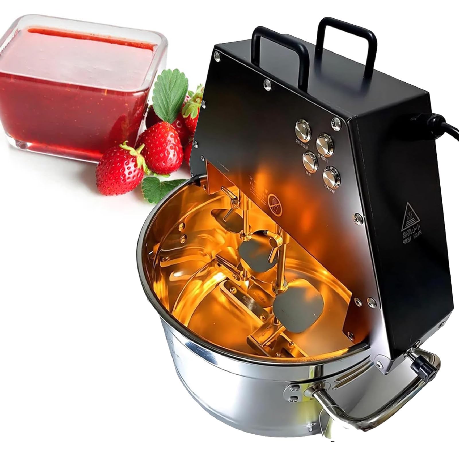 VNATWGOO 110V/220V Electric Food Mixer, for Ice Cream, Jam, Hot Pot Base, Automatic Food Stirring Pot, Stainless Steel Commercial Stirrer,220V