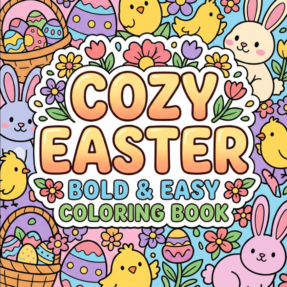 Cozy Easter Bold & Easy Coloring Book