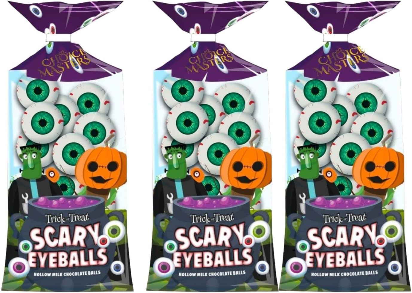 Trick or Treat Halloween Chocolate Scary Eyeballs Individually Foil