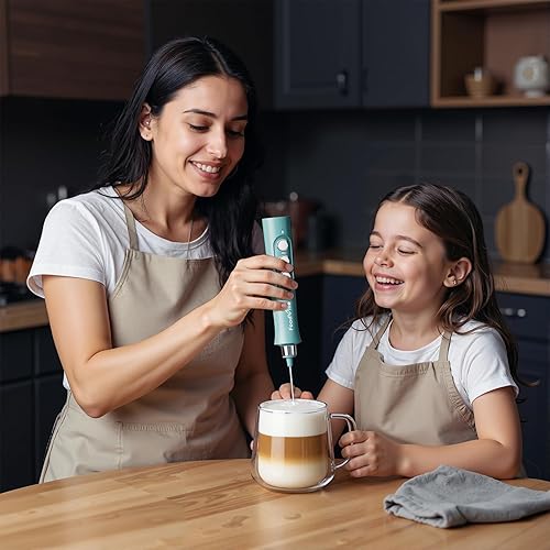 Miniatura 2 de MF02 Espumador de leche recargable de mano con batidor de acero inoxidable para capuchino, café con leche, café a prueba de balas, dieta Keto,
