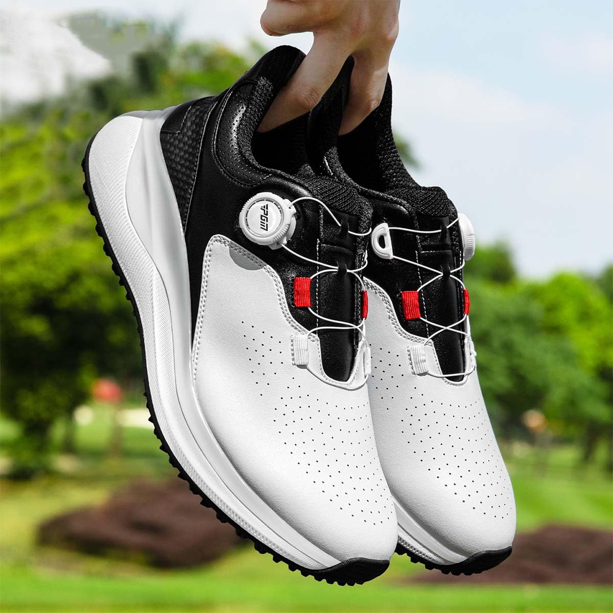 Zapatos de Golf Cuero Extra Ancho para Hombre Transpirables