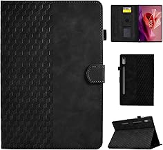CASAFUNY Hülle für Lenovo Tab P12 12.7 Zoll 2023, PU Leder Tablette Schützhülle Multi-Winkel Ständer Cover Case mit Auto Schlaf/Wach für Lenovo Tab P12 2023, Schwarz