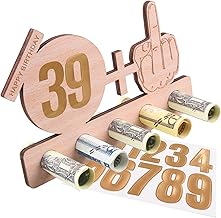 Legno Regalo di Compleanno in Denaro,Regalo in Denaro Per Compleanno in Legno,N+1 Decorazione di Compleanno,Con 2 Adesivi Numerici,16.5×10.9×0.5cm