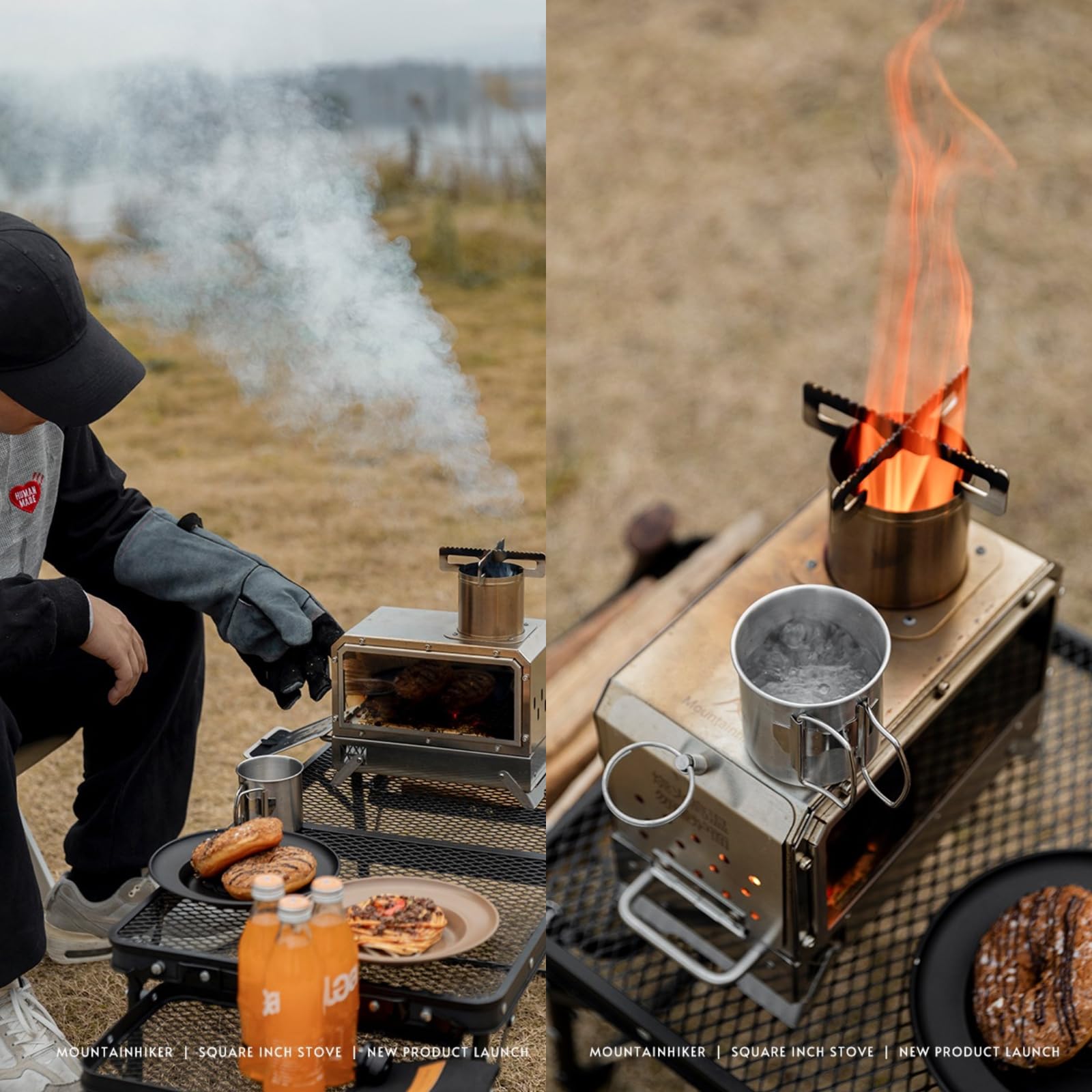 Amazon | Mountainhiker 薪ストーブ 卓上薪ストーブ 耐熱ガラス窓付き