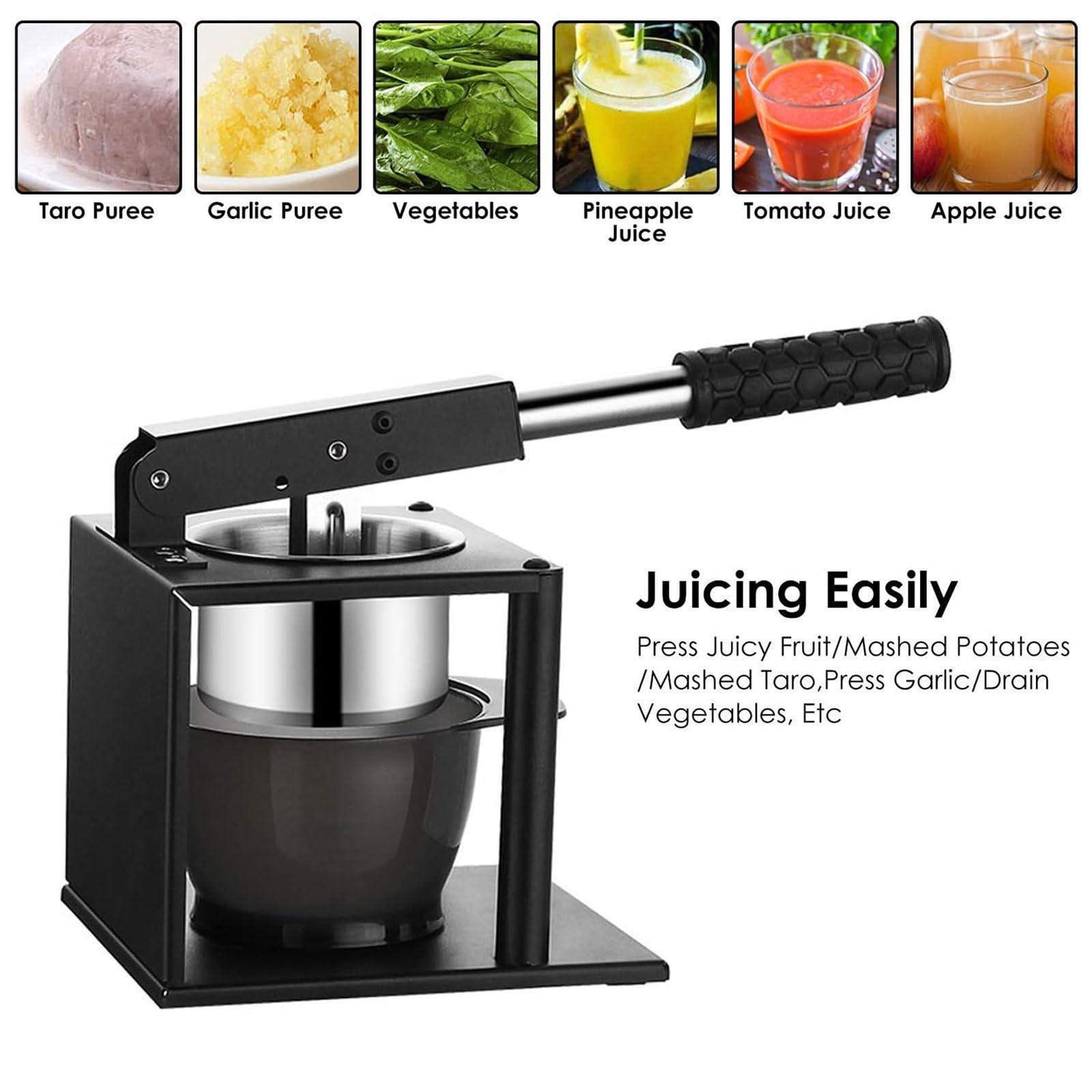 Exprimidor manual de cítricos, exprimidor de frutas de acero inoxidable prensado a mano para el hogar, exprimidor manual de prensado en frío de alta resistencia para granada, cítricos, naranjas, pom