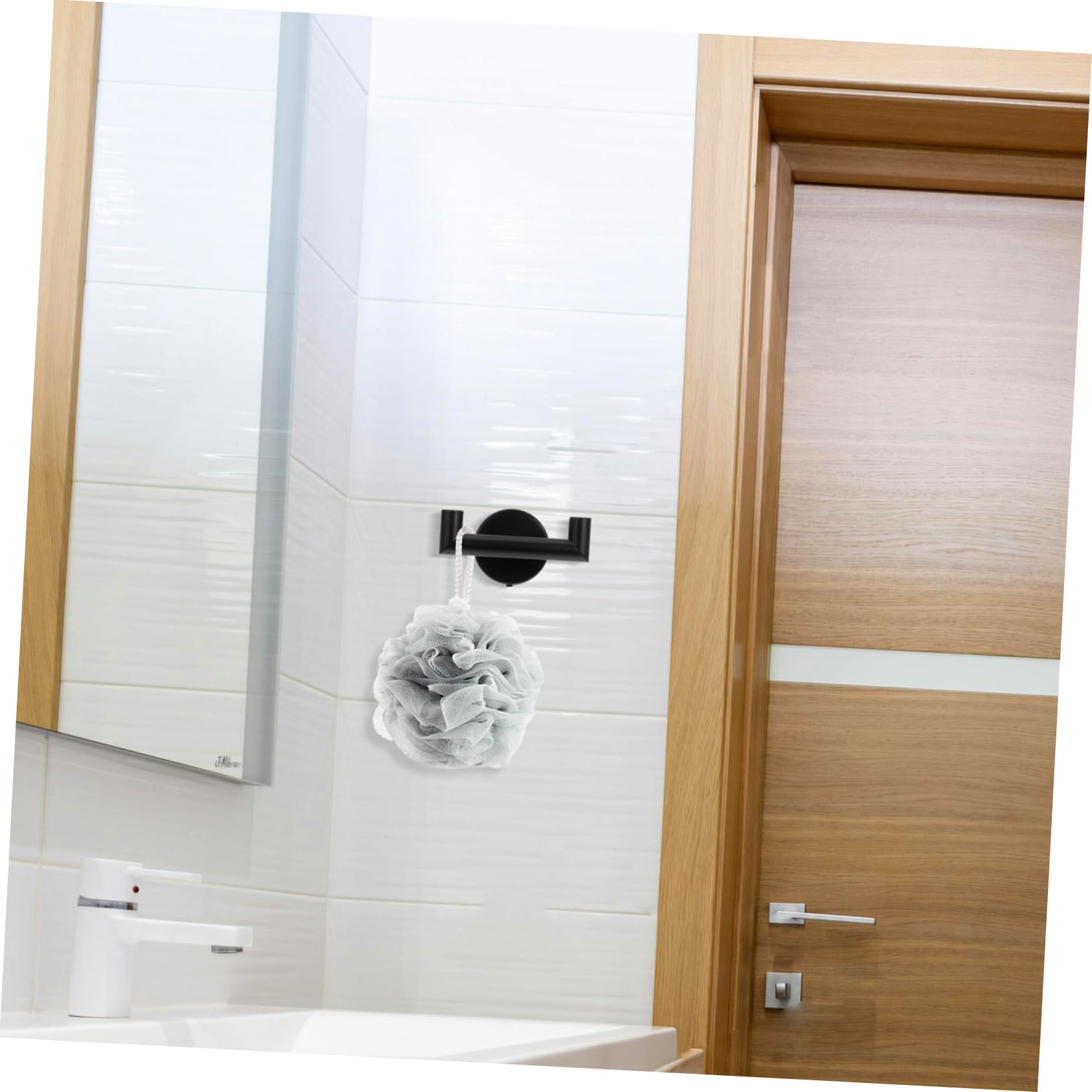 Holibanna 2piezas Ganchos Dobles Toalla Acero Inoxidable Ahorran Espacio Fácil Instalar Ducha Baño