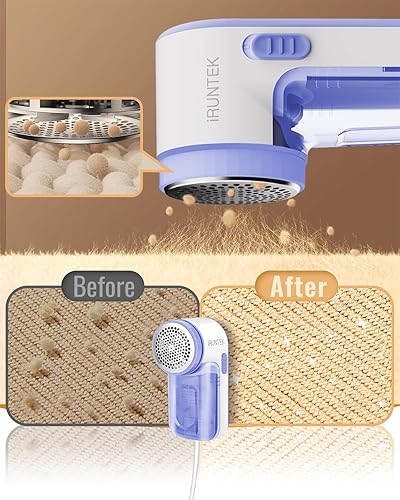 Miniatura 3 de iRUNTEK Removedor de pelusas de tela enchufable, afeitadora eléctrica 2 en 1 y cepillo para ropa, muebles, alfombras y sofá, elimina sin esfuerzo