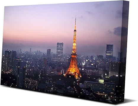 Amazon Royllent インテリア アートパネル モダン 東京タワー Tokyo Tower 朝景 キャンバス絵画 写真 ポスター ４０ ６０ｃｍ 壁掛け 壁飾り Diyの楽しみ 朝景 フレーム 木枠付きの完成品 アートフレーム ポスター オンライン通販