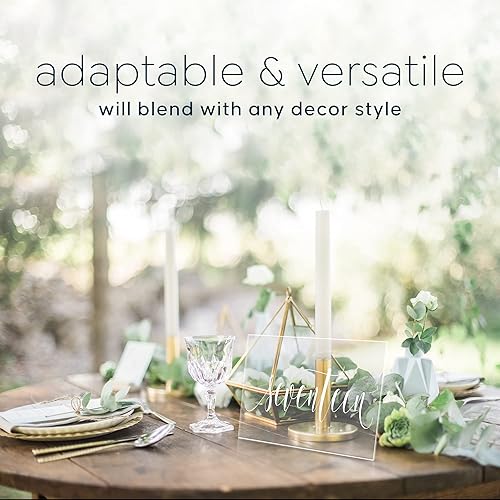 Miniatura 3 de Cedar and Ink Mesa de boda acrílica números 1-20, letreros de boda acrílicos con letras de caligrafía, eventos de recepción rústicos como vidrio,