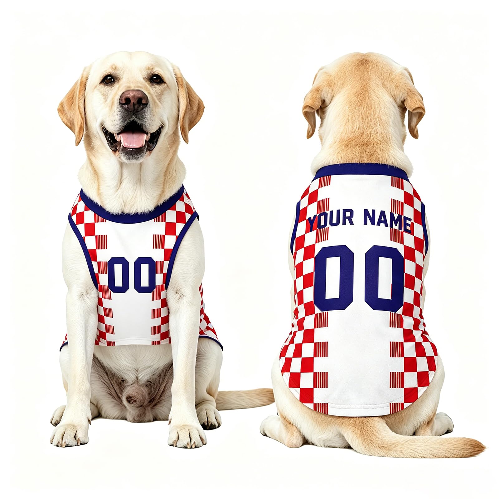 Personalised Dog Tshirt with Name & Number, Custom 2026 World Cup Football Dog Jerseys, Dog Outfit for Small Medium Dogs, I