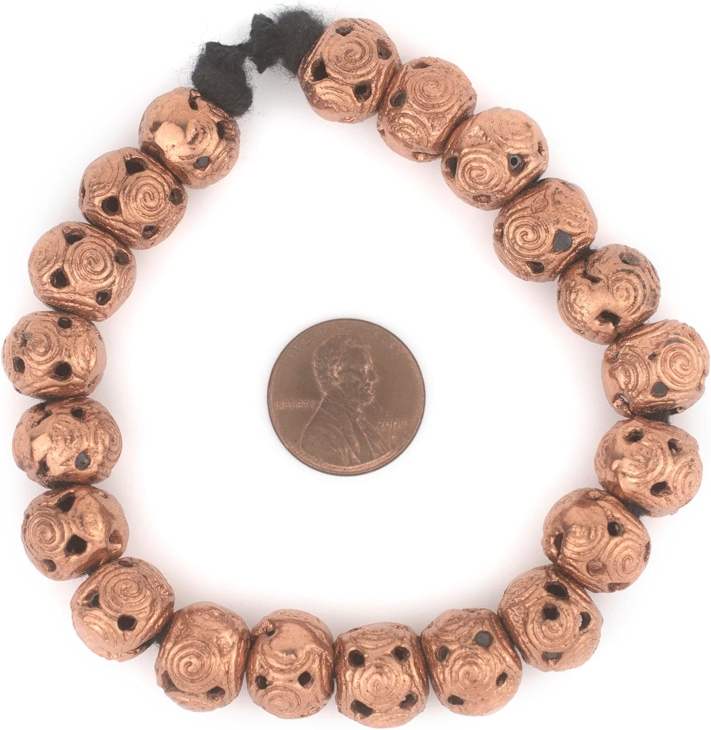 The Bead Chest Copper Round Filigree Beads (12mm)