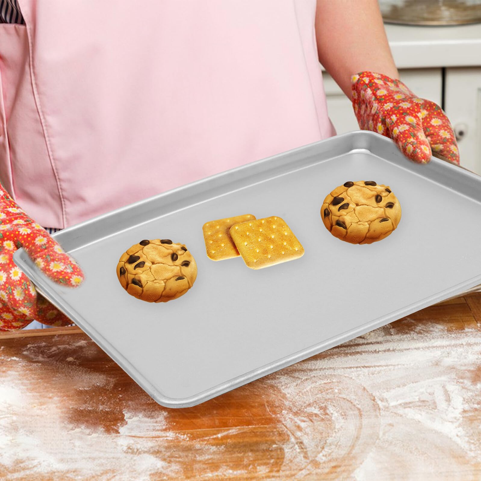 VICASKY Plaque De Cuisson Rectangulaire Alliage Aluminium Antiadhésive Conduction Thermique Rapide Nettoyage Facile Pour Pâtisserie Et Cuisson Au Four