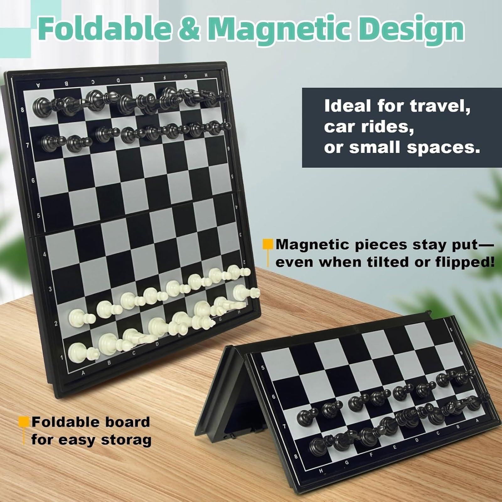 Schach 18-in-1 magnetisches Brettspielset for Erwachsene, faltbar