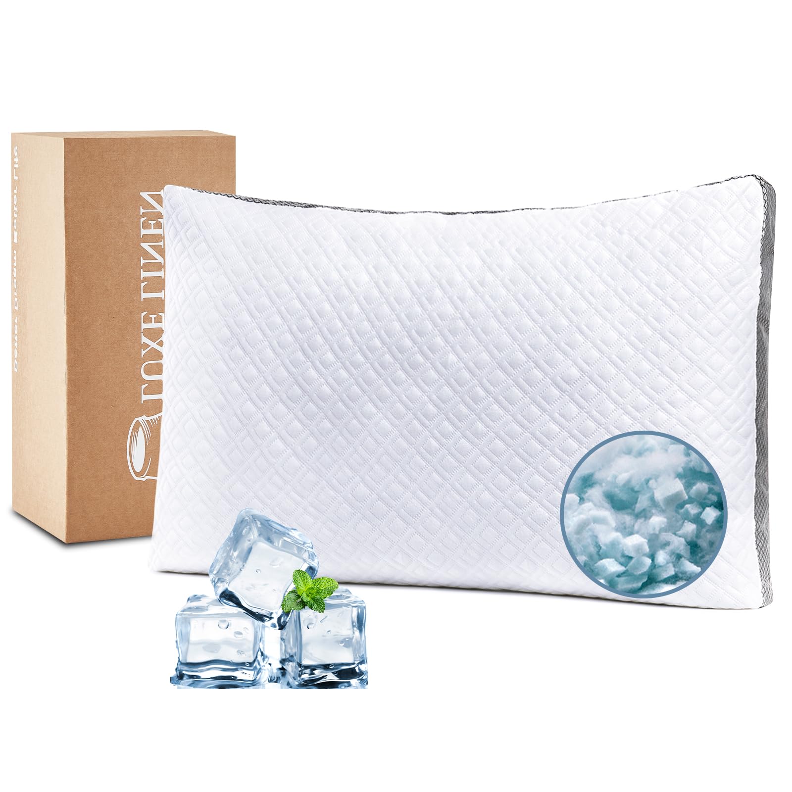 Luxe Linen Cooling Pillow with Adjustable Fill