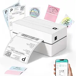 Etiquetadora, Impressora Termica Etiquetas com Largura Máxima de Impressão de 4,33 Polegadas, Impressora de Etiquetas Adesivas de Alta Velocidade, Impressora Termica Portatil