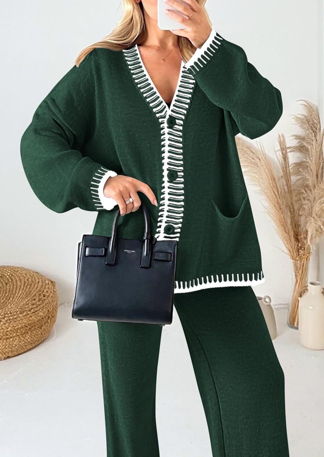 PRETTYGARDEN Lounge Sets for Women Fall 2026 Loungewear 2 Piece Outfits Cardigan Sweaters Track Suit Matching Winter Clothing - Image 5