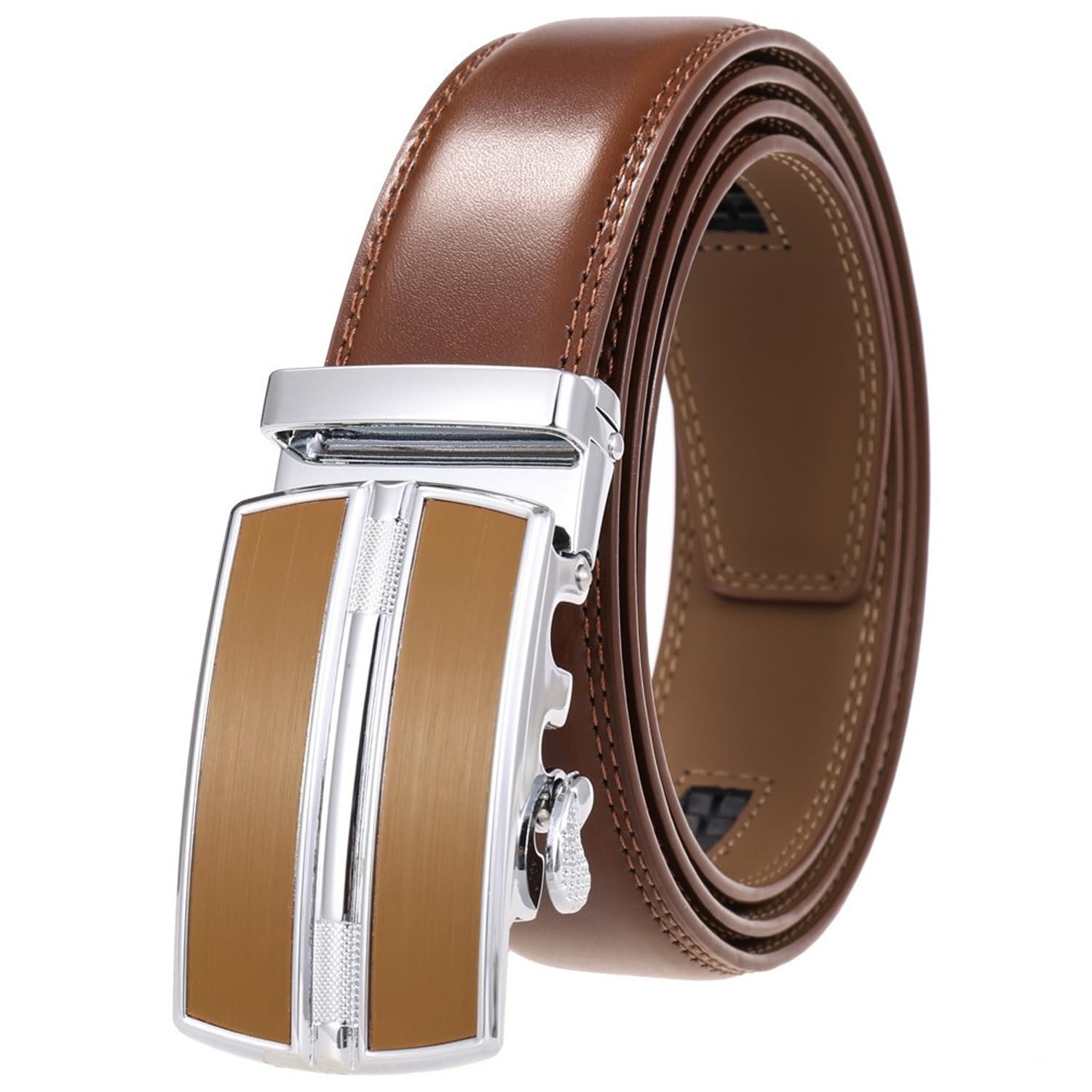 Business mens belt alloy automatic buckle mens leather evening dress casual belt