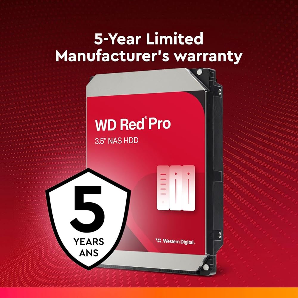 Western Digital 10TB WD Red Pro NAS Internal Hard Drive - 7200 RPM Class, SATA 6 Gb/s, CMR, 256 MB Cache, 3.5" thumbnail 4