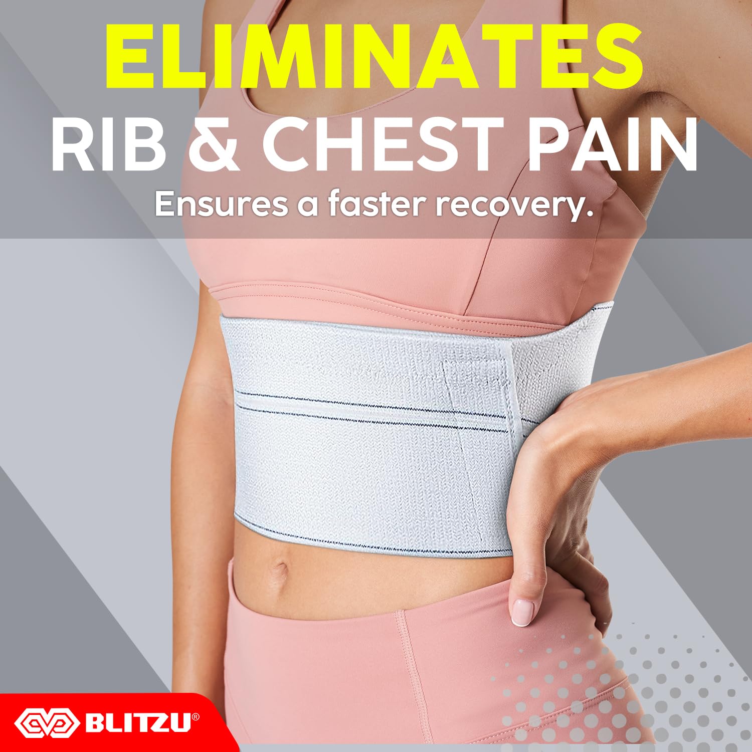 BLITZU Broken Rib Brace Chest Binder & Wrap Belt For