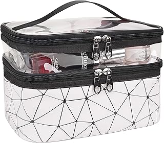 NOTONO Nceser Makeup Transparent Toiletry Bag Travel Toiletry Bag for Women Makeup Bag Organizer for Travel Toiletry Bag Men Cosmetic Bag for Makeup Waterproof Cosmetic Bag Large, Black
