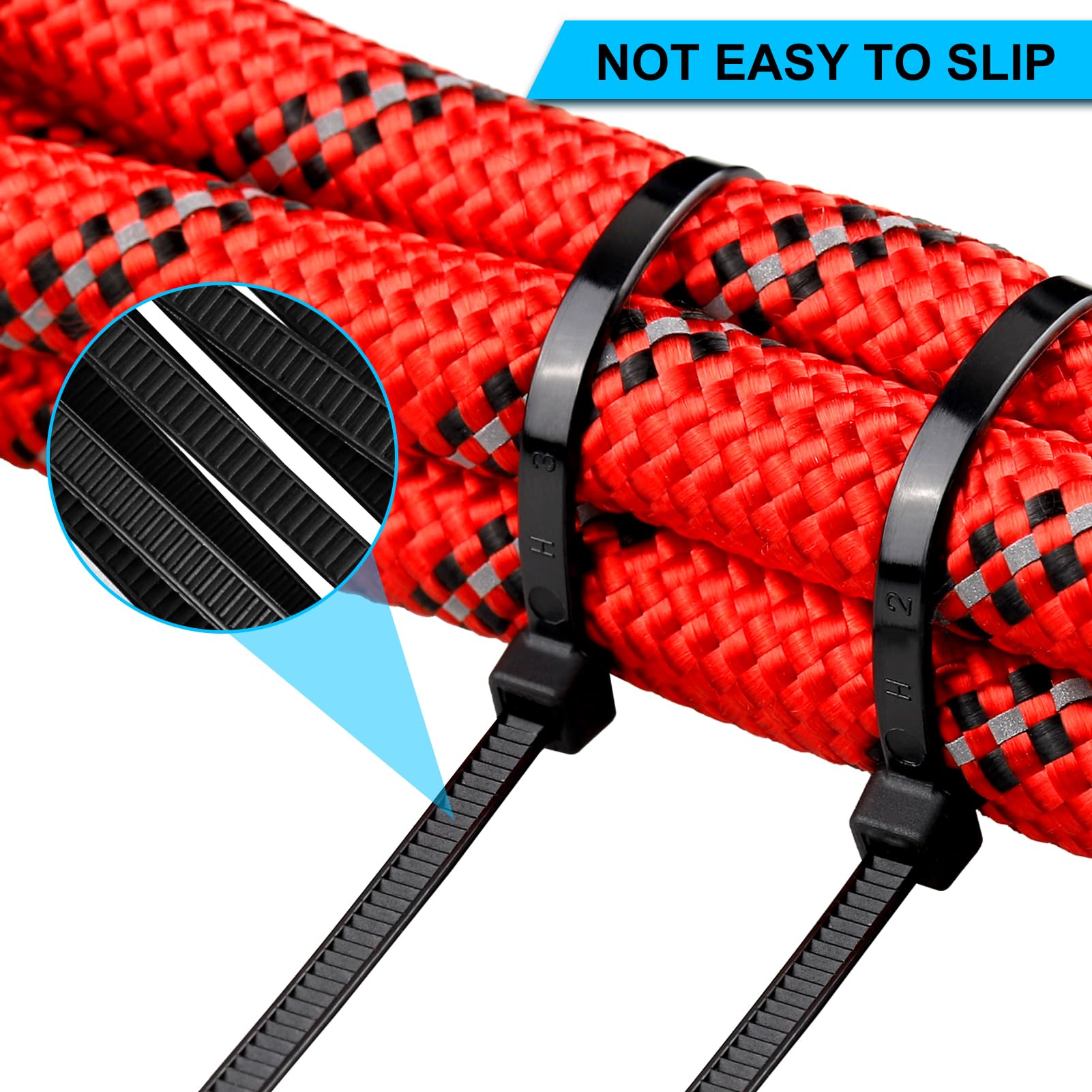 Fascette Stringicavo In Nylon 100x2,5 Mm – Confezione Da 100, Autobloccanti, UV Resistenti, Per Uso Interno/Esterno (Verde) - 3