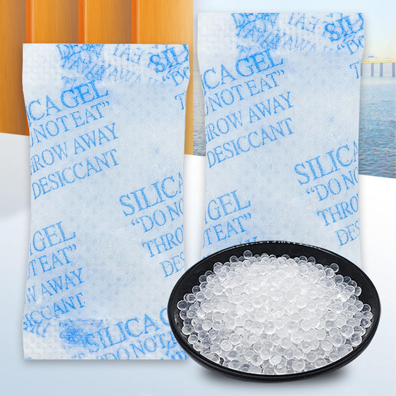 50g X 10 Bustine Di Gel Di Silice Essiccante Per Alimenti - Assorbi Umidità Per Armadi, Scarpe E Dispensa