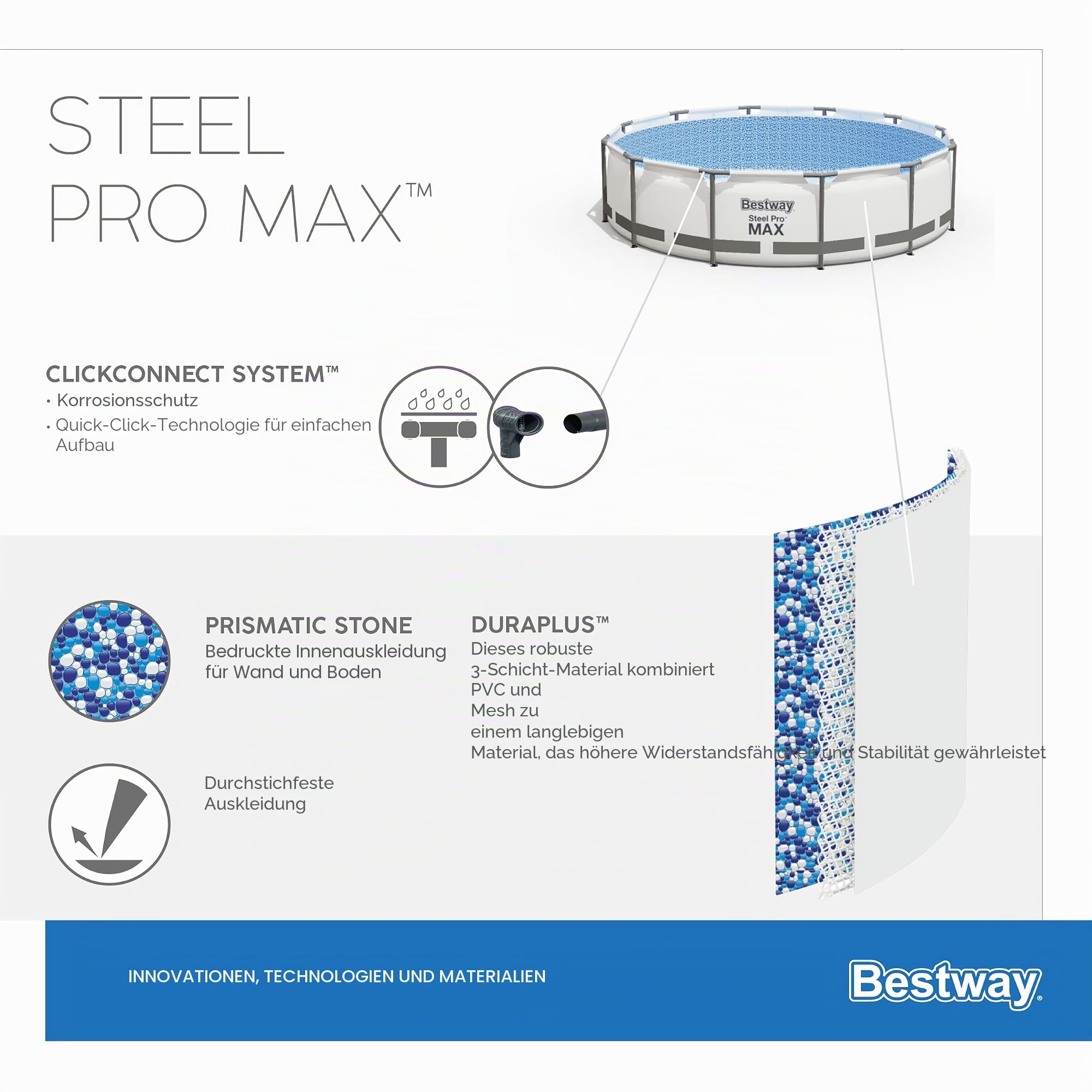 Bestway Steel Pro Max Pool-Set, freistehend, 4,27 m x 84 cm