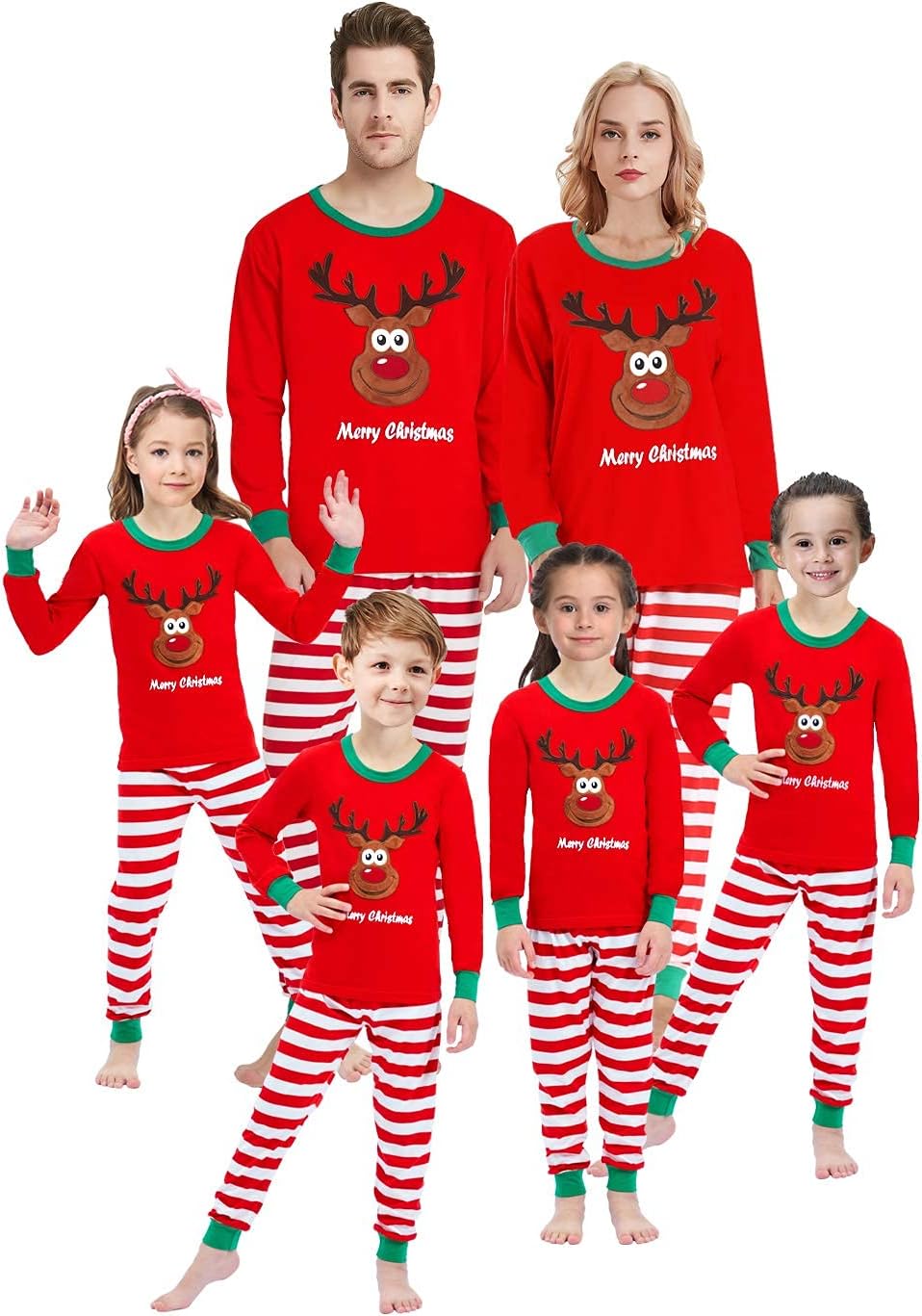 Family Matching Pajamas Christmas Jammies Clothes Cotton Holiday Nightwear Household Sleepwear Sets Long Sleeve Pjs