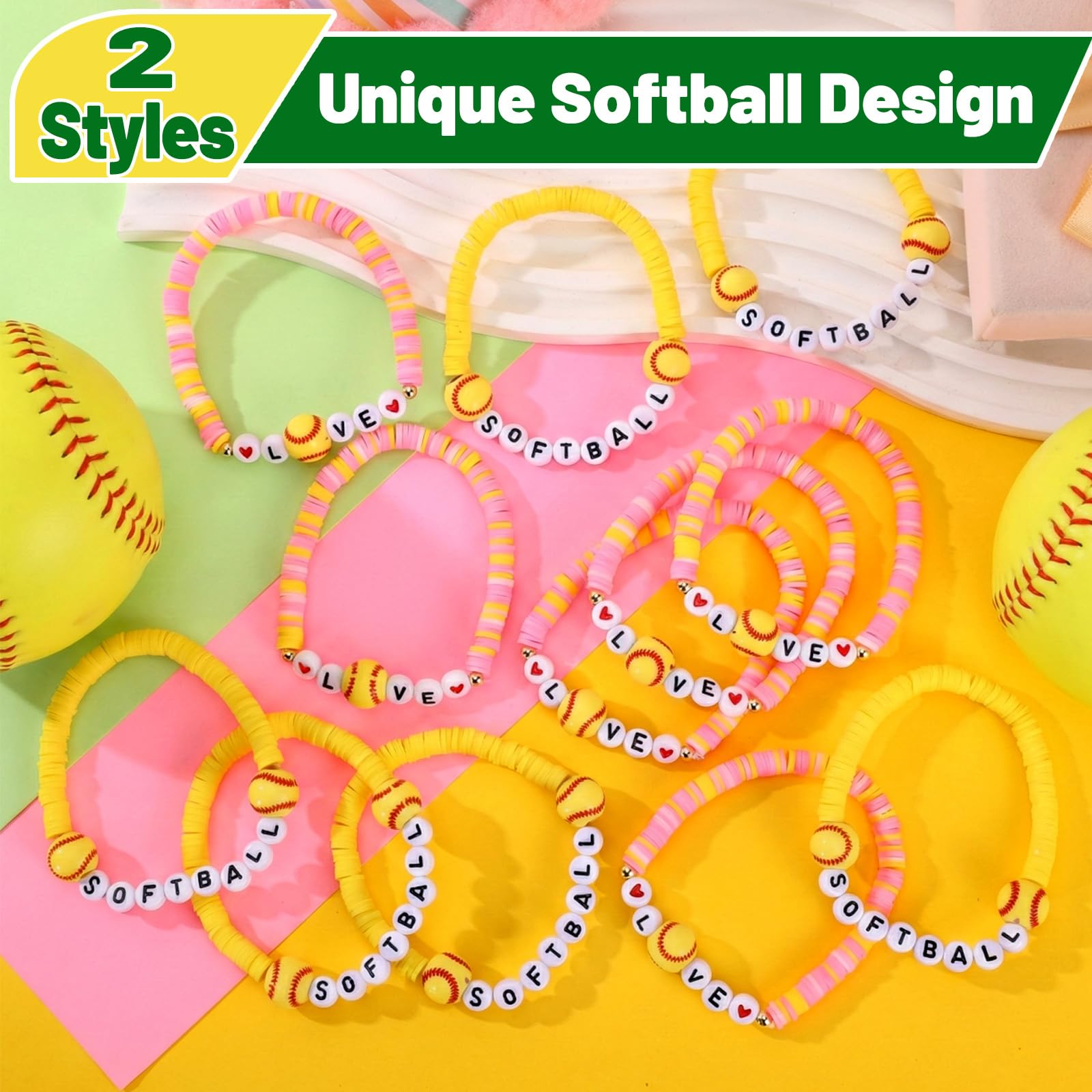 24 Pcs Soccer Bracelets Team Gifts Bulk, Novelty Stretch Letter Clay Beaded World Cup Soccer Gift Jewelry Sports Charm Bracelets for Girls Women Player Coach Party Favors Game Day Accessories