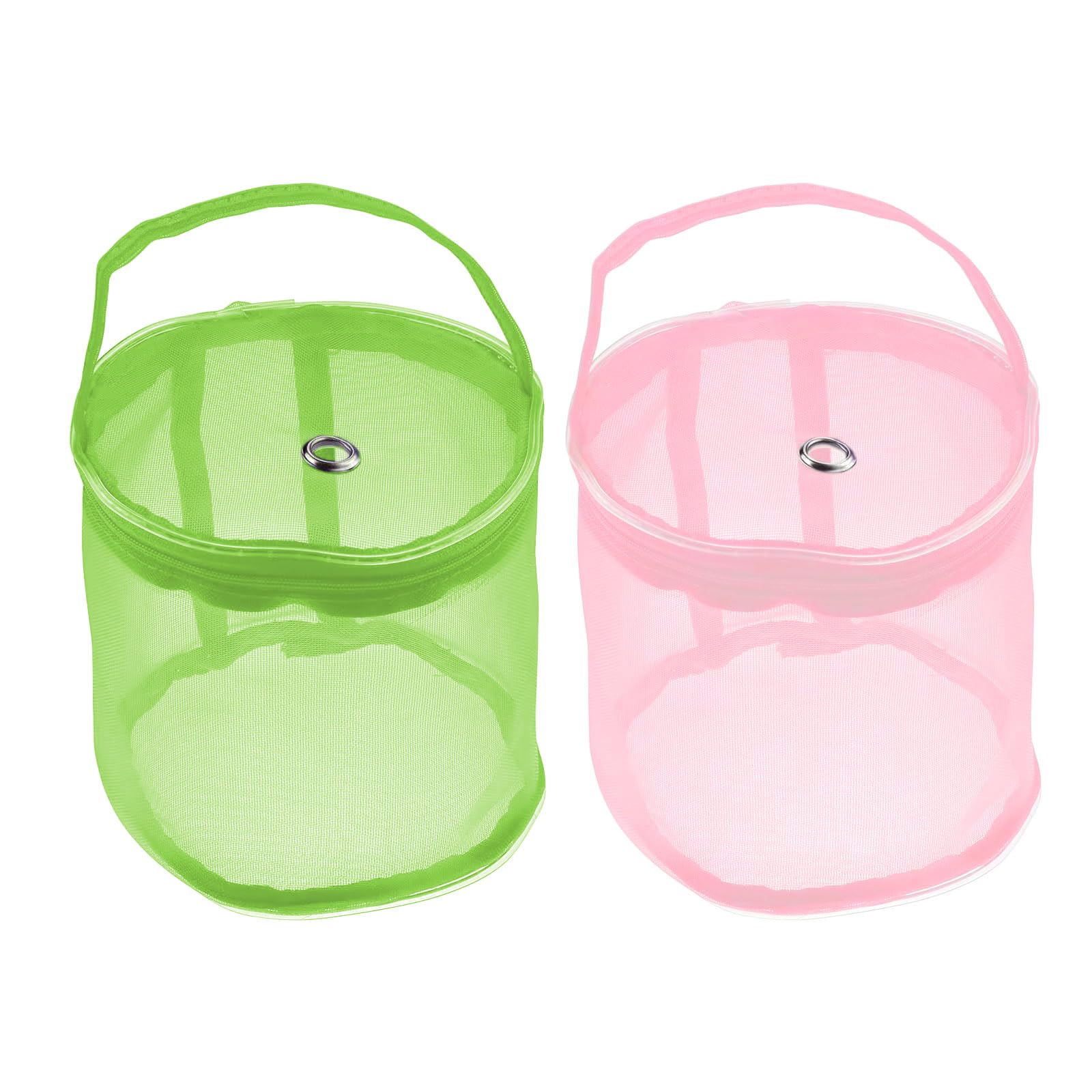 2Pcs Empty Mesh Yarn Bags,Mesh Holder Yarn Storage Organizer, Foldable Mesh Knitting Bag for Crochet Hooks Sewing Accessories