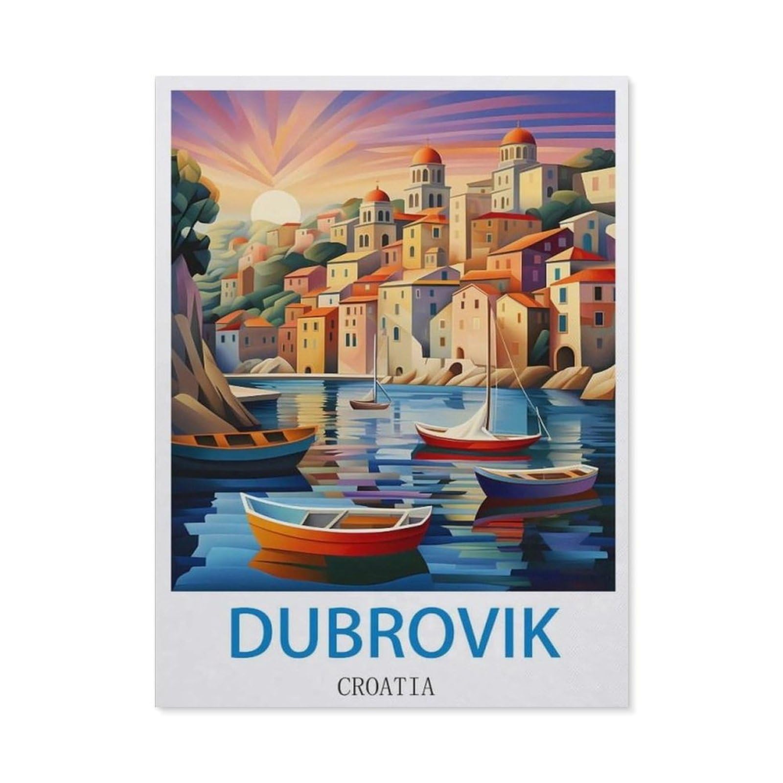 Vintage Metal Tin Sign，Dubrovik Croatia，Retro Wall Decor Art Tin Sign for Home Coffee Bar Restaurant Pub(30x40cm）12x16 inch-EE79