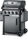 Napoleon Freestyle 425 Gaz propane BBQ Grille - F425DPGT - Cartouche de barbecue, avec 4 Brûleurs, étagères latérales pliantes, allumage instantané sans danger, grilles de cuisson en fonte recouverte de porcelaine
