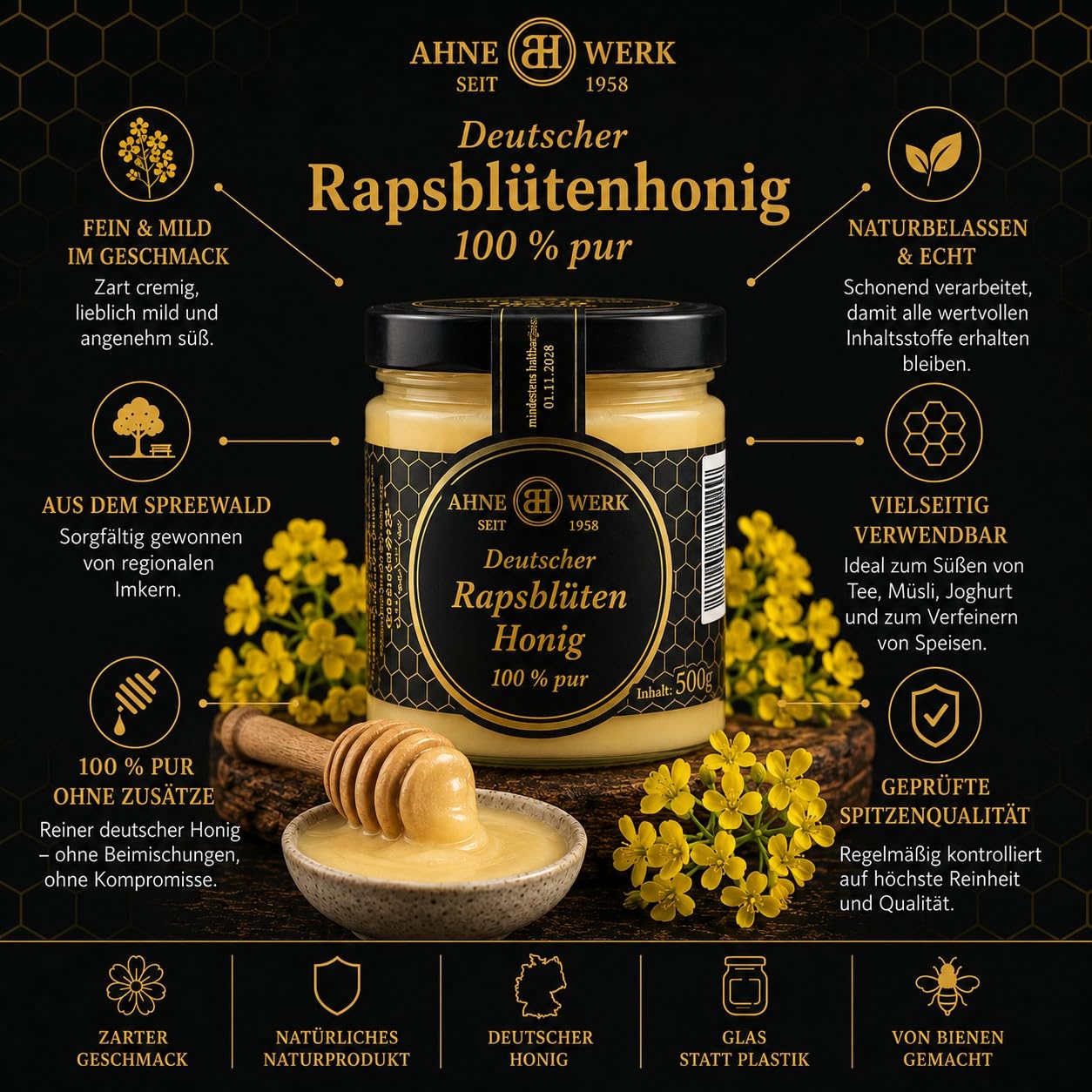 Rapshonig aus dem Spreewald 6 Gläser (6)