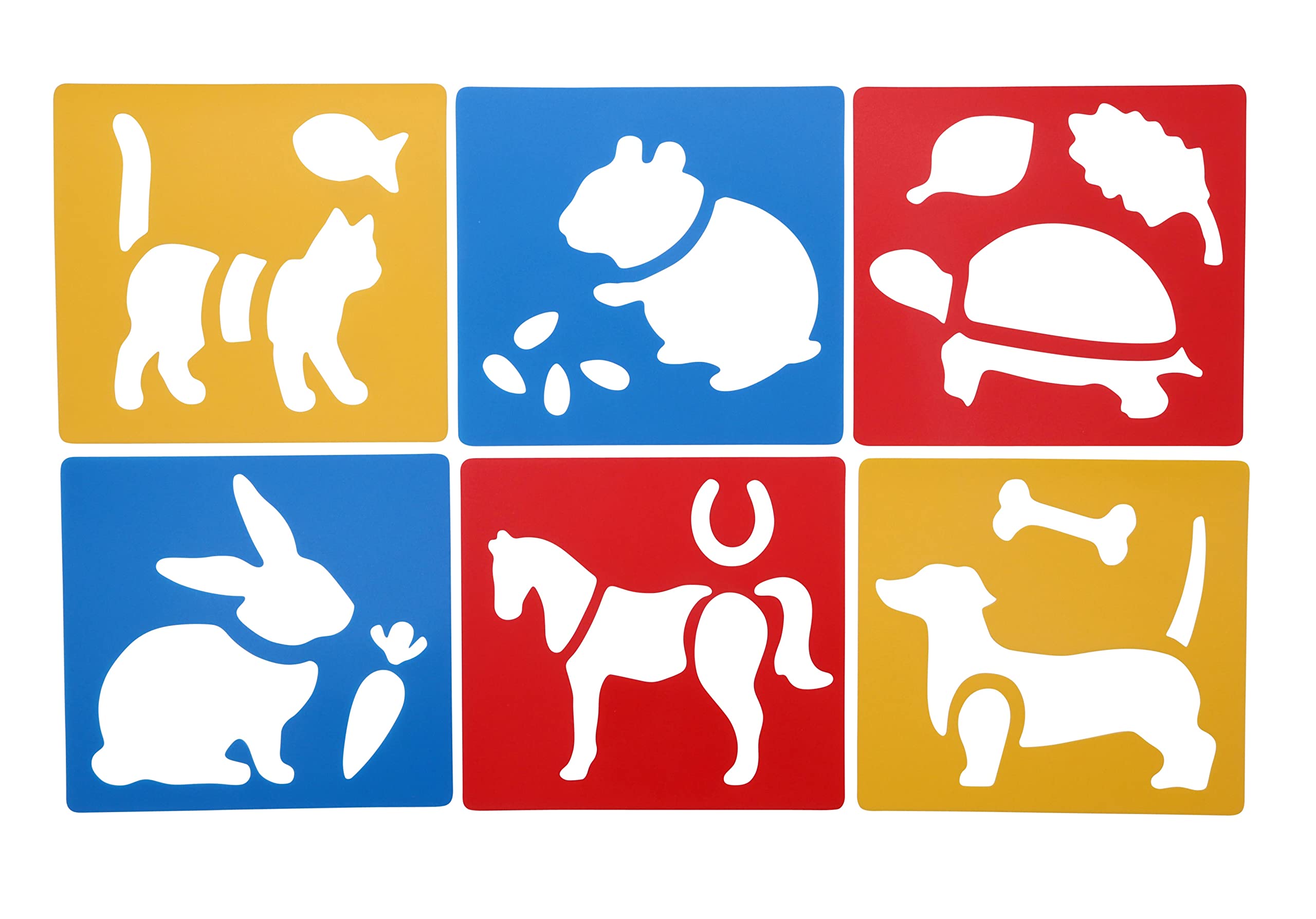 Washable Plastic Stencils | Pets | Animals | Pack of 6