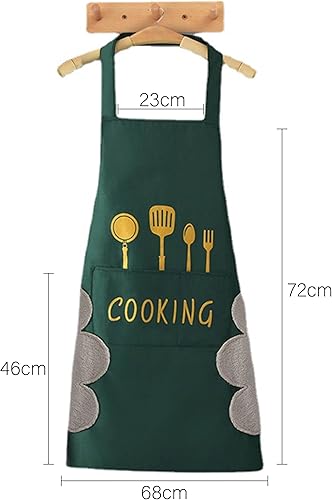 Miniatura 2 de WQINX Delantales para mujer con bolsillos, delantal de cocina con bolsillos para limpiar las manos, impermeables para cocinar y hornear