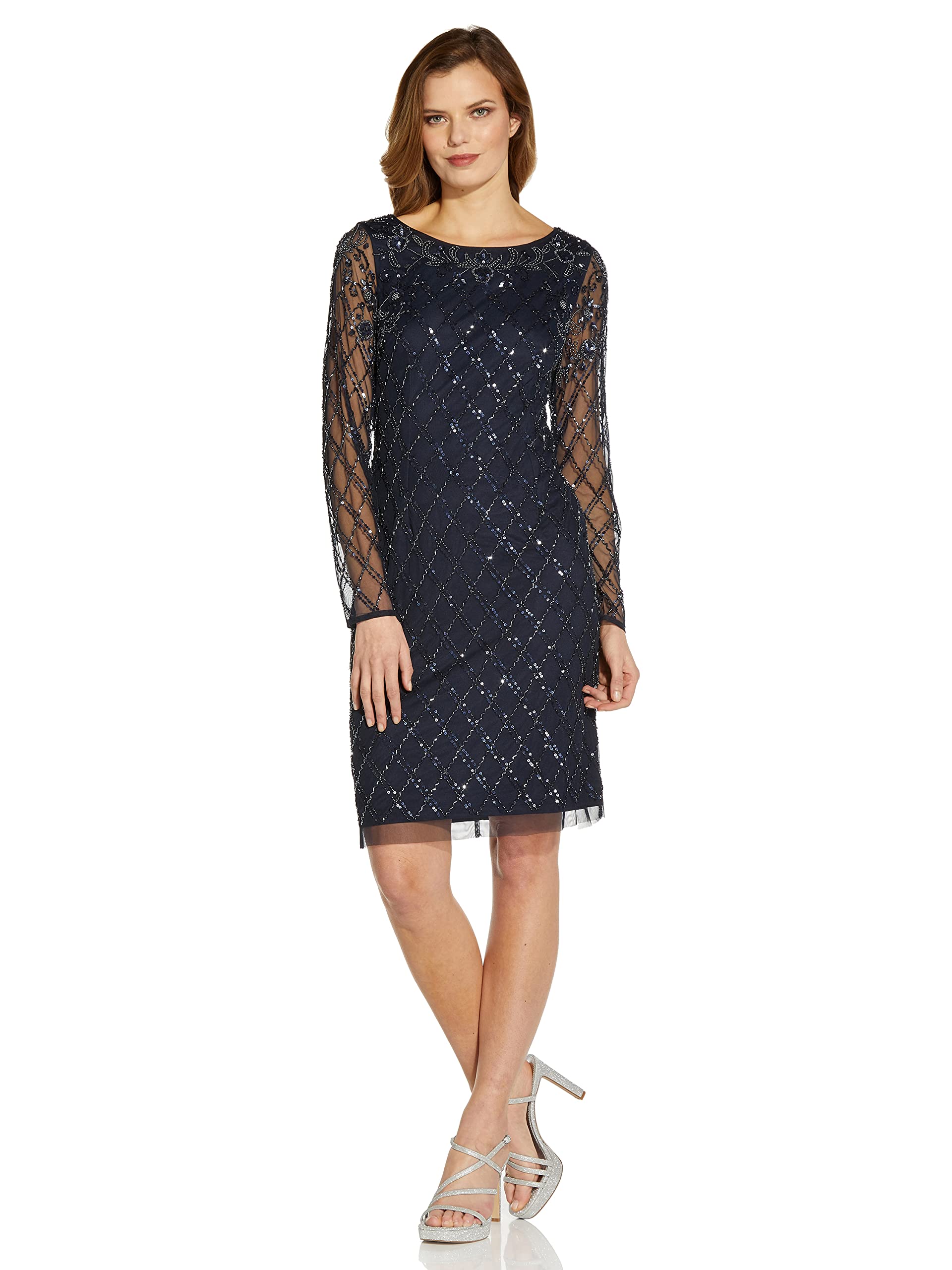 Adrianna PapellWomen's Beaded Short Dress