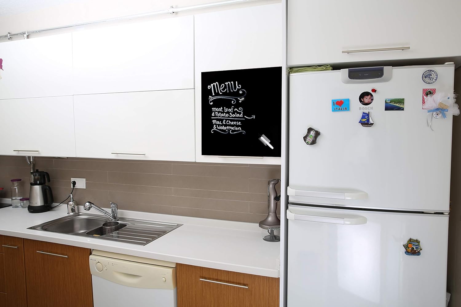 M&T Displays Wall Mounting Tempered Glass Dry Erase Write On Board Set Black with Whiteboard Marker 4 Magnetic Pins for Office School Home Kids (13.78x13.78 inch)