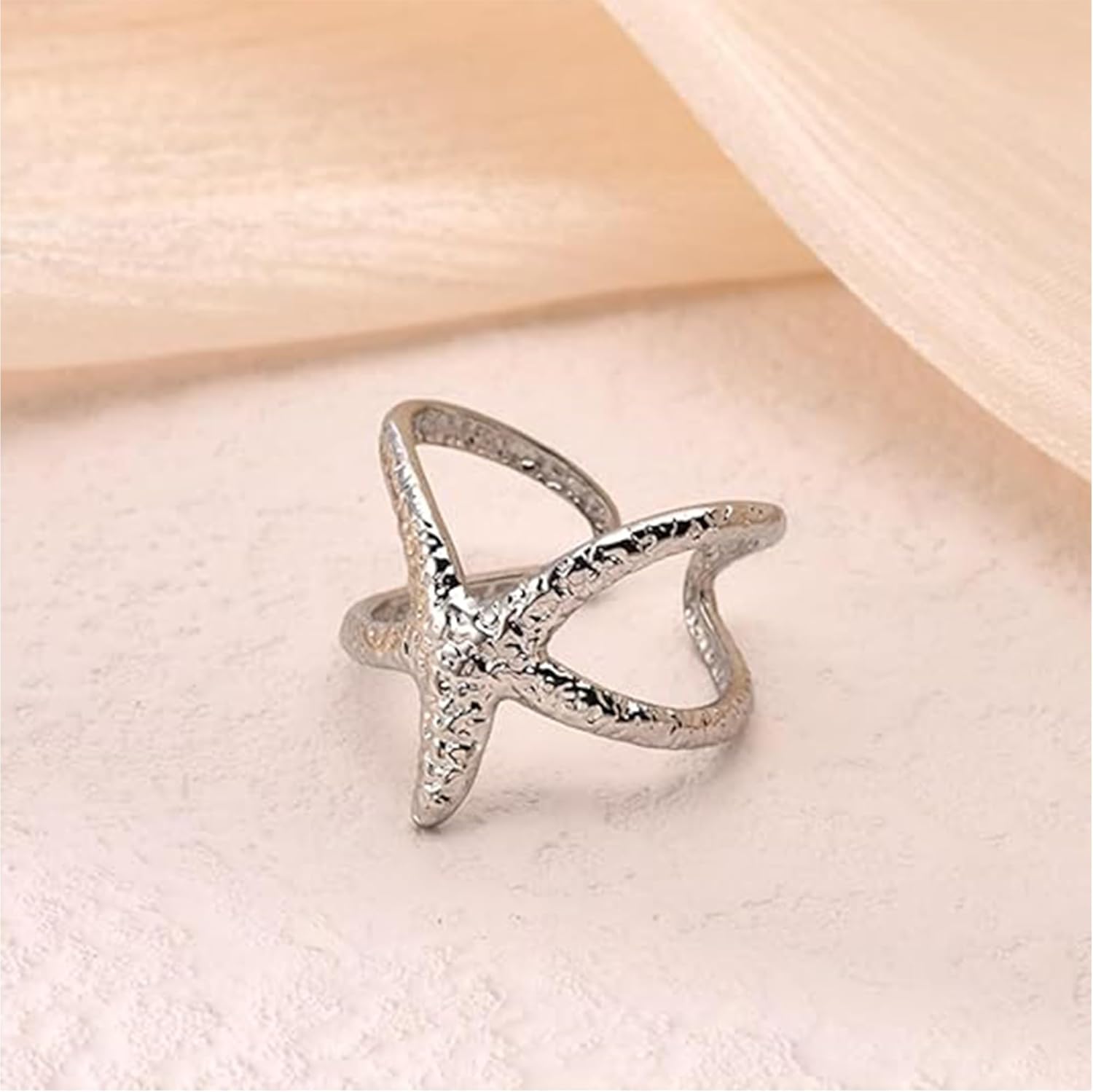 Starfish Ring for Women Opening Adjustable Gold Silver Starfish Ring Summer Beach Rings Trendy Jewelry - Image 5