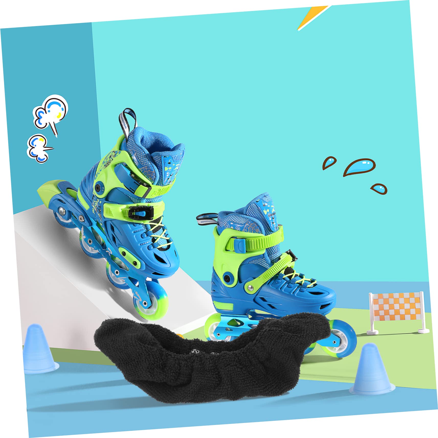 BESTonZON 2 Series Cubiertas De Microfibra para Hielo De para Cuchillas De Patinaje Absorbentes Y Portátiles Compatible con Artísticos Hockey 2 Pares*2