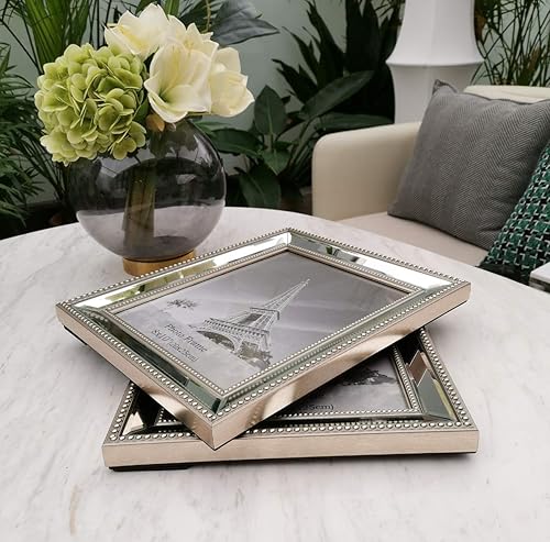 Miniatura 8 de Meetart Juego de 3 marcos de fotos de espejo de 5 x 7 para decoración de fotos de pared o soporte de mesa