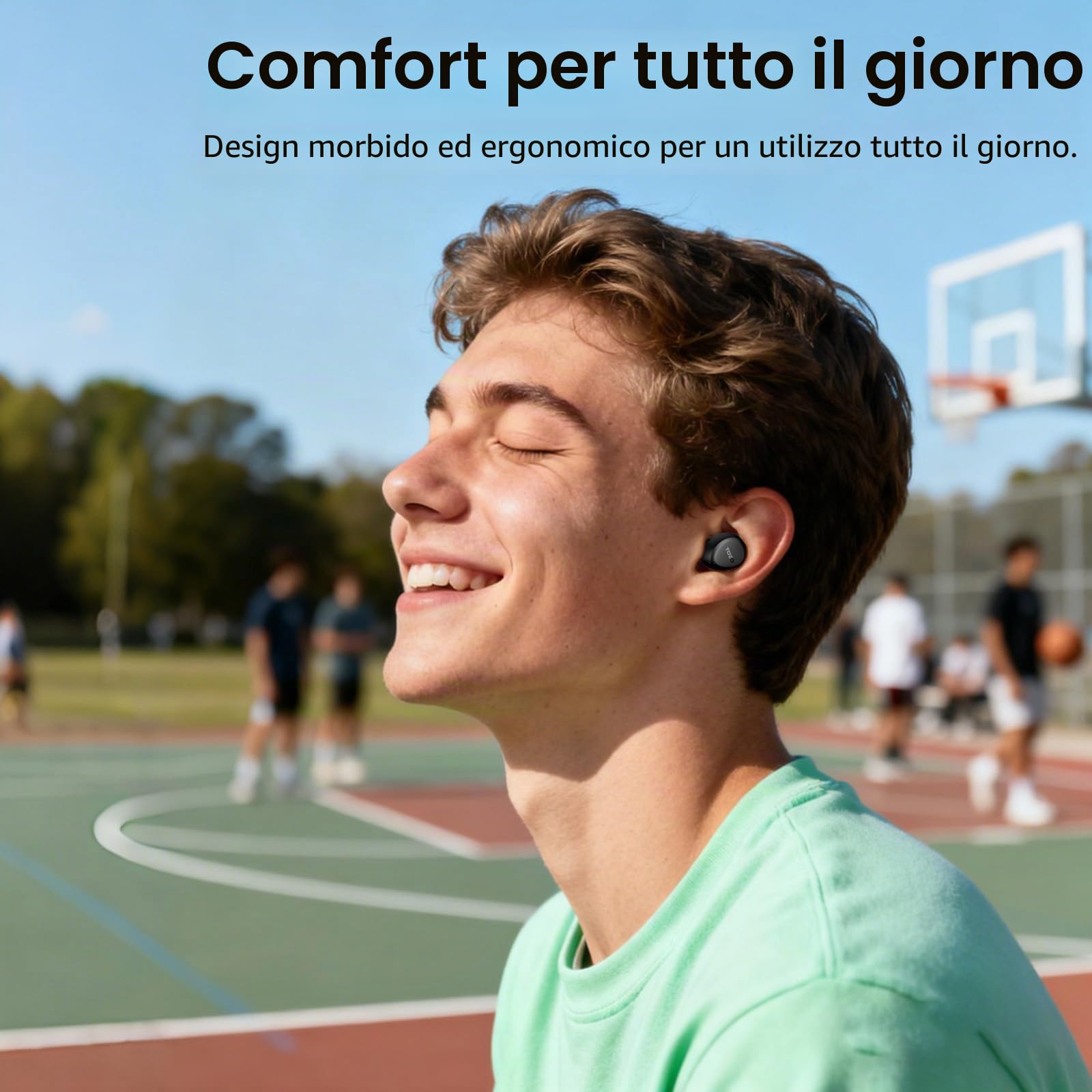 TOZO A1 Cuffie Bluetooth 5.3 con ORIGX Acustica 32 Ore Riproduzione EQ Regolazione Ultraleggero USB Tipo C IPX5 Nero