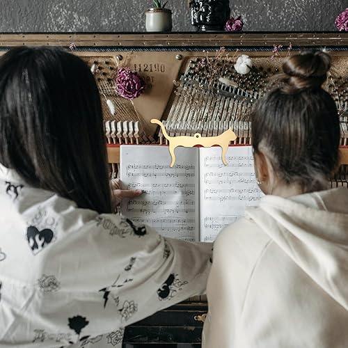 Miniatura 7 de Clip de metal para libros de música en forma de gato clips de soporte de música para jugar al aire libre papel de notas libros de piano guitarra